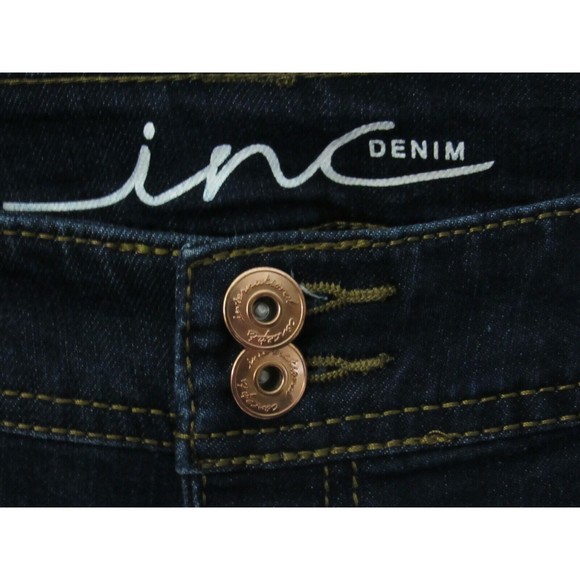 inc Denim Women Jeans Size 4 Blue Straight Leg Curvy Crop Mid Blasted Denim - Picture 3 of 5